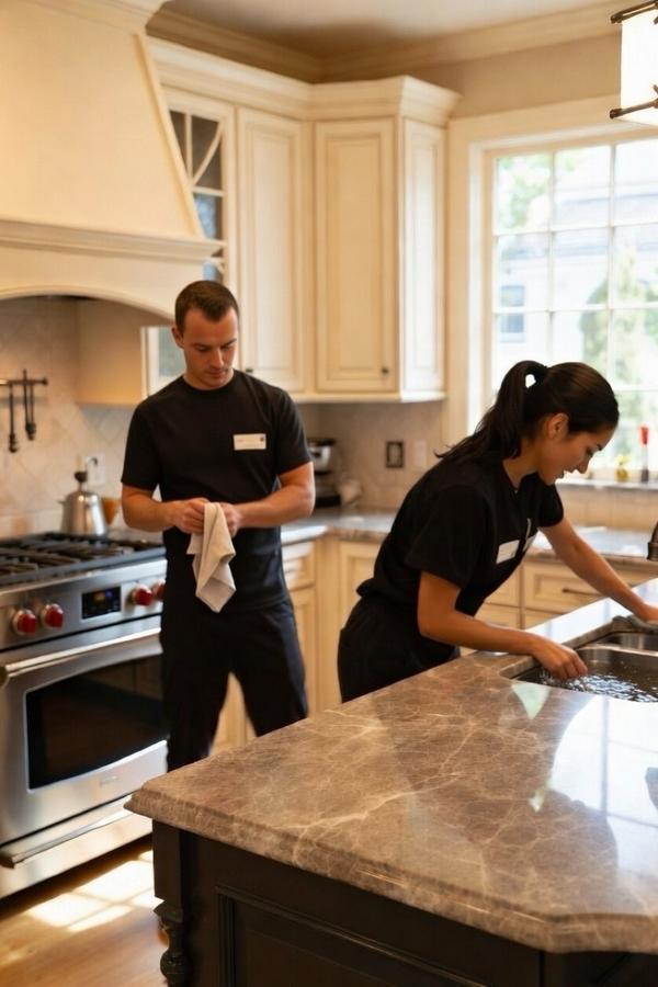 Professional cleaning crew