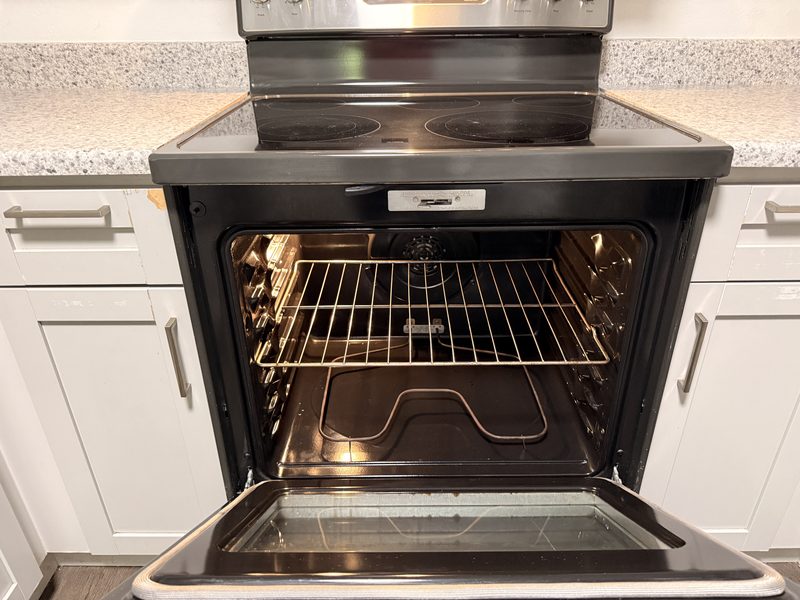 Oven interior cleaned during a move-in clean by Ultimate Cleaning Service